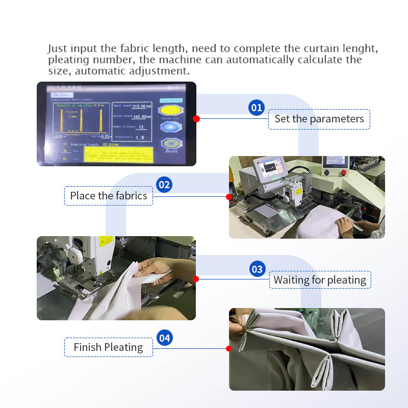 Automatic Curtain Pinch Pleating Machine